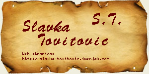 Slavka Tovitović vizit kartica